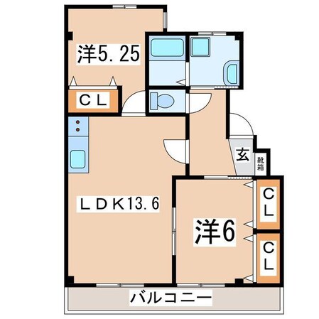 郡山駅 バス10分  深沢下車：停歩2分 2階の物件間取画像